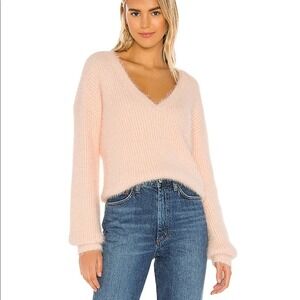 Majorelle‎ eyelash fuzzy blush pink sweater Size Small minimalist spring